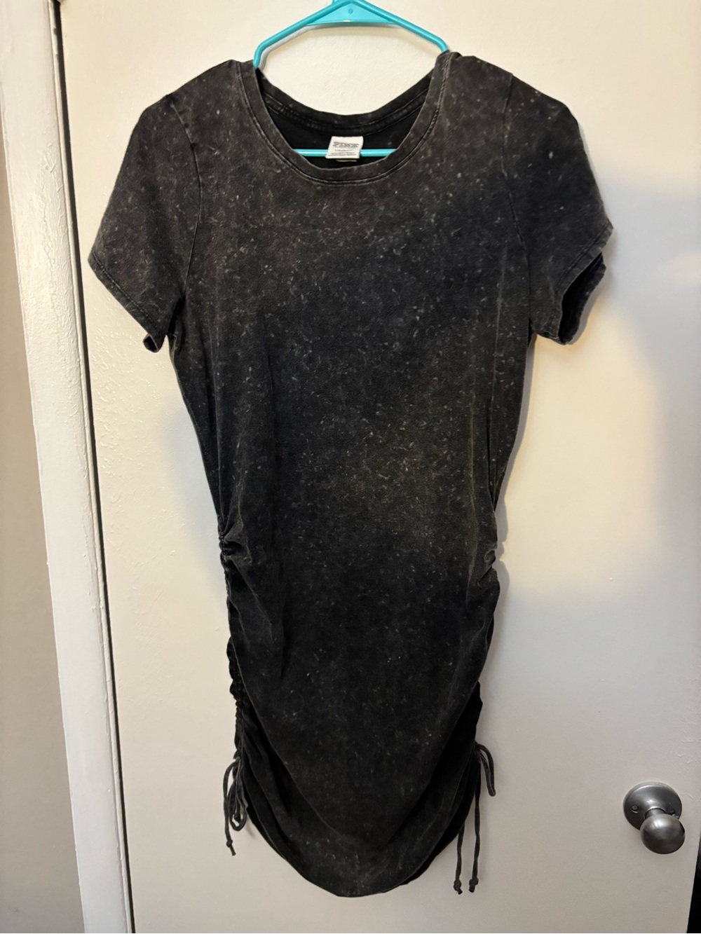 PINK Victoria's Secret Washed Black Ruched Side Mini Dress